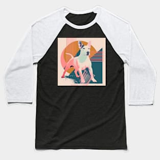 Retro Bull Terrier: Pastel Pup Revival Baseball T-Shirt